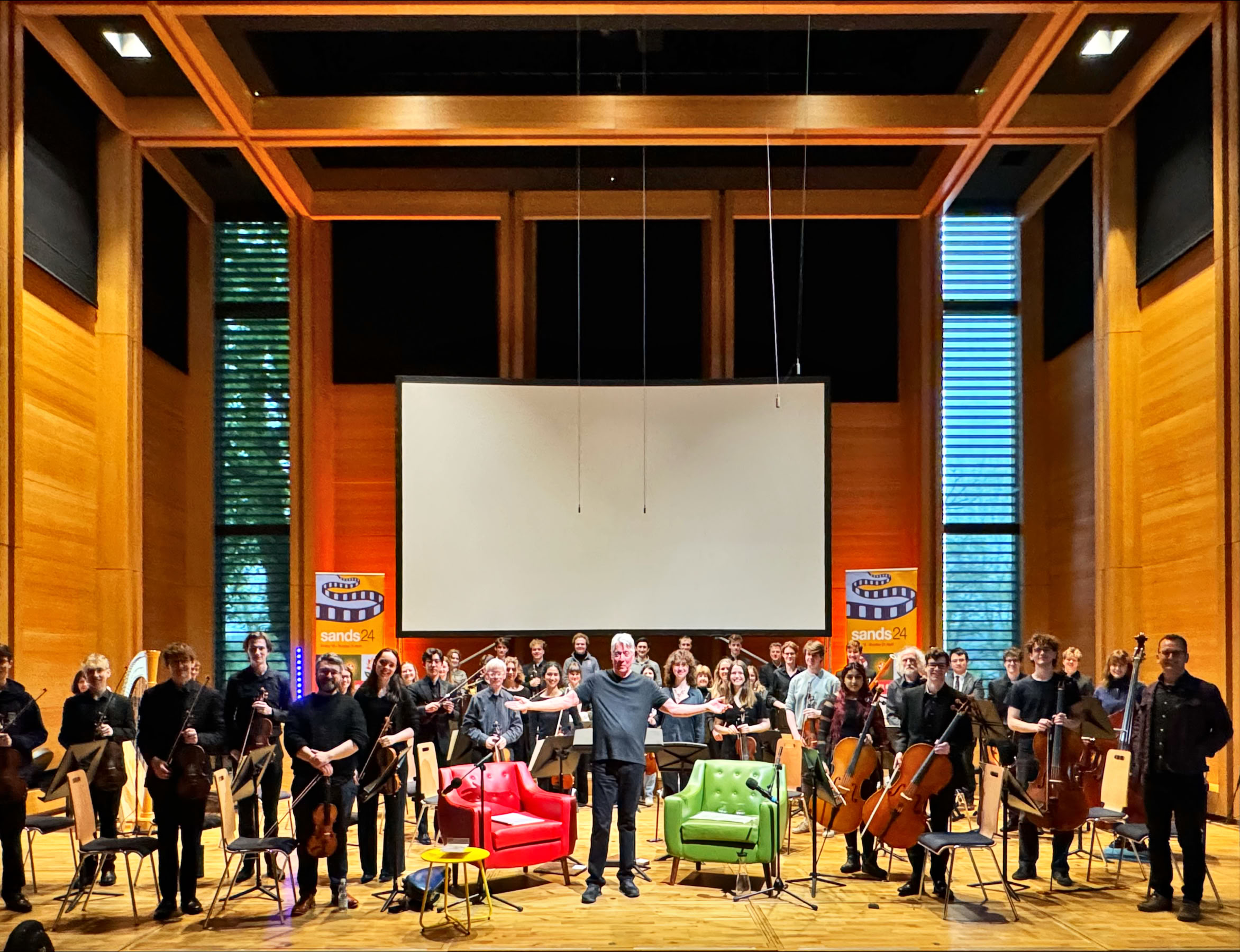 With Alan Silvestri and the St Andrews Chamber Orchestra as part of the 2024 St Andrews Film Festival.